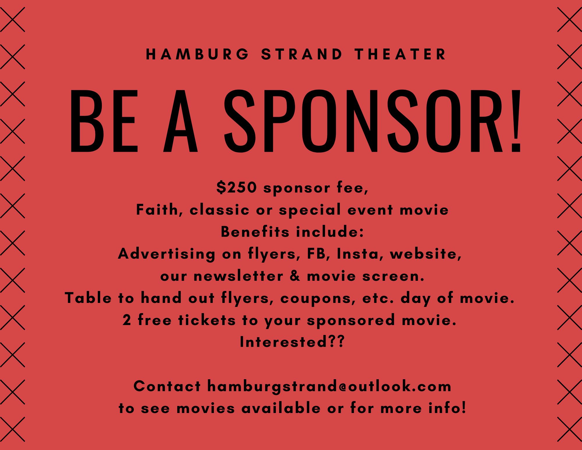 sponsor a faith or classic movie night