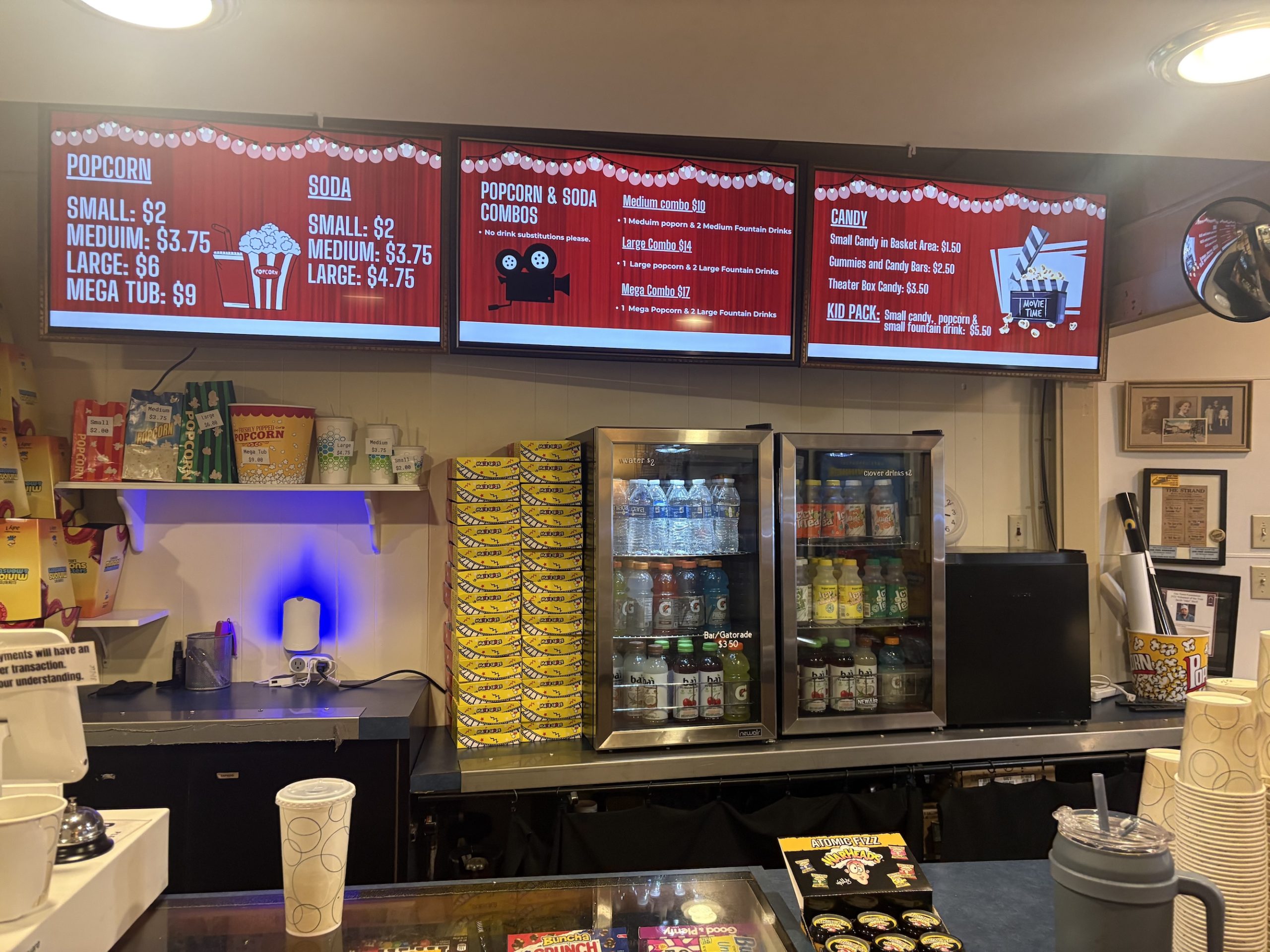 concession stand with pricing