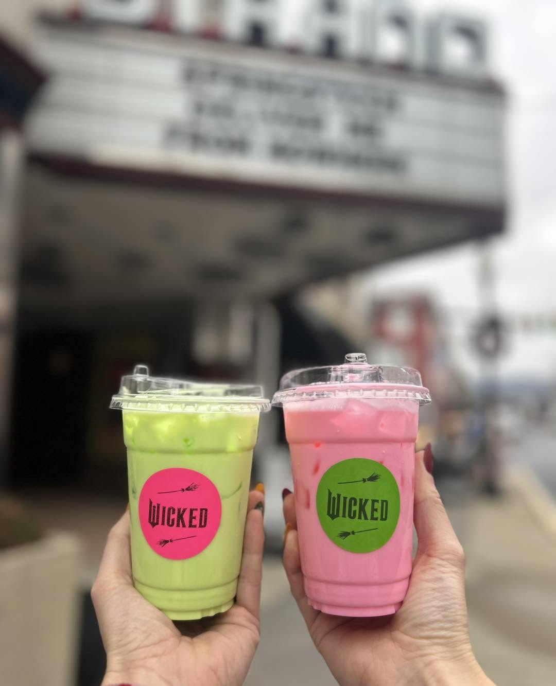 wicked drinks from hazels cafe to promote the showing of wicked 2